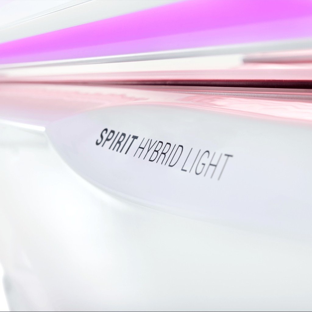 Spirit Hybrid Light branding and pink LED accent lighting