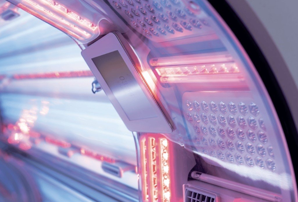 Interior controls and Spectra LED facials in the Vitality 50/4 TLT3